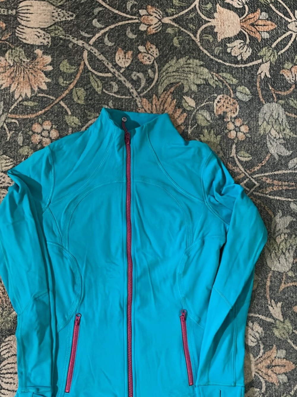 lululemon athletica Turquoise Full-Zip Jacket with Magenta Trim
